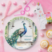 Peacock Mehndi jasmijn Indiase bruiloft servies Papieren Bordje (Feest)