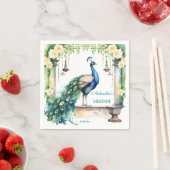 Peacock Mehndi jasmijn Indiase bruiloft servies Servet (Insitu)