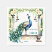 Peacock Mehndi jasmijn Indiase bruiloft servies Servet (Voorkant)