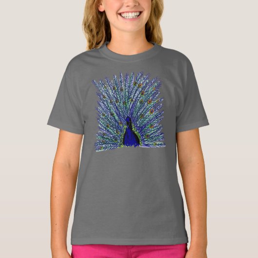Peacock-meisjes t-shirt (Voorkant)