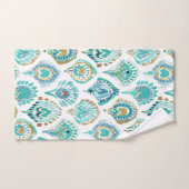PEACOCK MERMAID Aqua Nautical Scales and Feathers Bad Handdoek (Handdoek)