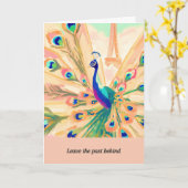 peacock message happy birthday kaart (Gele Bloem)