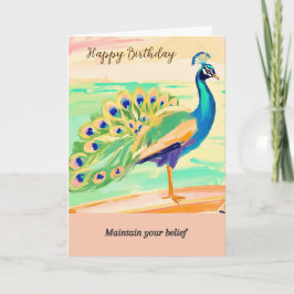 peacock message happy birthday kaart