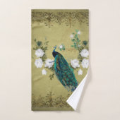 Peacock met bloemen bad handdoek (Handdoek)