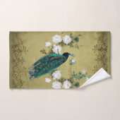 Peacock met bloemen bad handdoek (Handdoek)