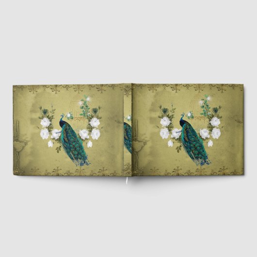 Peacock met bloemen gastenboek (Volledig)