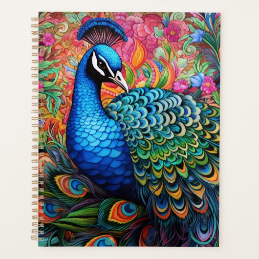 Peacock met bloemen planner (Voorkant)