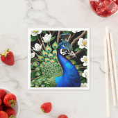 Peacock met bloemen servet (Insitu)