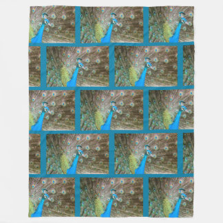 Peacock met Feathers Fanned - Wildlife Bird Foto Fleece Deken