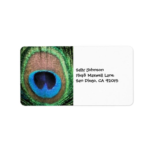 Peacock met Glas in lood-effect. Etiket (Voorkant)