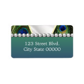 Peacock met Gold Silver Drapery Etiket (Voorkant)