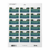 Peacock met Gold Silver Drapery Etiket (Full Sheet)