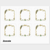 Peacock met gouden Lijst "Save the Date" Sticker (Vel)