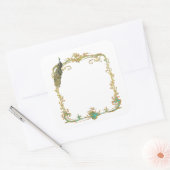 Peacock met gouden Lijst "Save the Date" Sticker (Envelop)