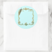 Peacock met gouden Lijst "Save the Date" Sticker (Tas)