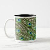 Peacock met haar veren tweekleurige koffiemok (Links)