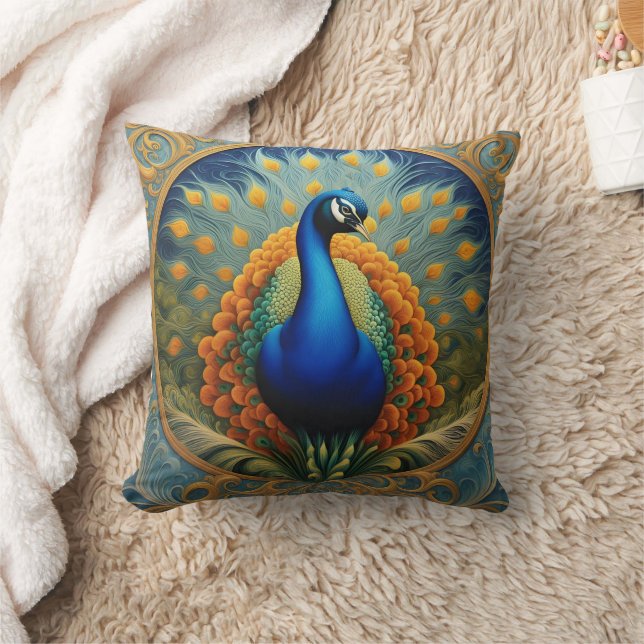 Peacock met heldere veren kussen (Deken)