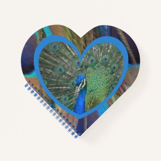Peacock met Notitieboek van het hart van de veren (Voorkant)