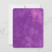 Peacock met Paarse bruiloft Kaart (Achterkant)