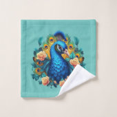 Peacock met perzik Rozen Bad Handdoek (Wasdoekje)