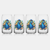 Peacock met perzik Rozen Blikvorm Glas (Achterkant)