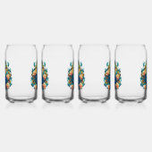 Peacock met perzik Rozen Blikvorm Glas (Links)