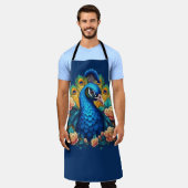 Peacock met perzik Rozen Schort (Gedragen)