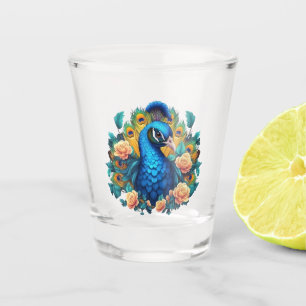 Peacock met perzik Rozen Shot Glas
