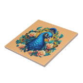 Peacock met perzik Rozen Tegeltje (Zijkant)