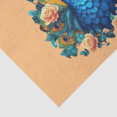 Peacock met perzik Rozen Tissuepapier (Detail)