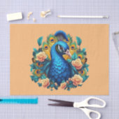 Peacock met perzik Rozen Tissuepapier (Craft)