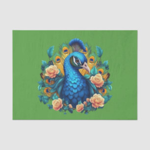 Peacock met perzik Rozen Tissuepapier