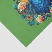 Peacock met perzik Rozen Tissuepapier (Detail)