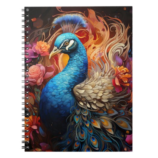 Peacock met veren notitieboek (Voorkant)