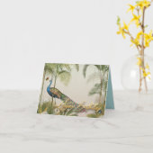 Peacock met vlinders Gelukkige verjaardag Kaart (Gele Bloem)