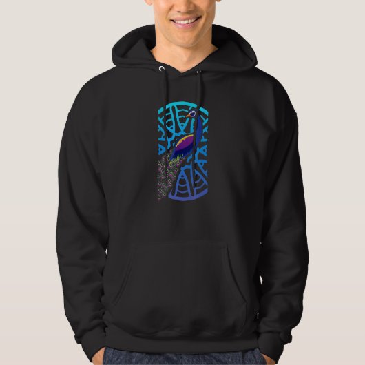 Peacock met wieldieren hoodie (Voorkant)