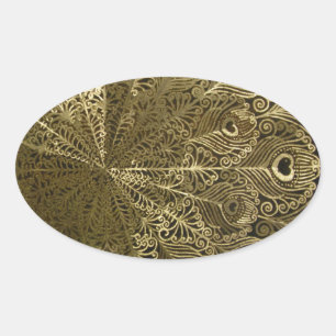 Peacock-metalen lade ovale sticker