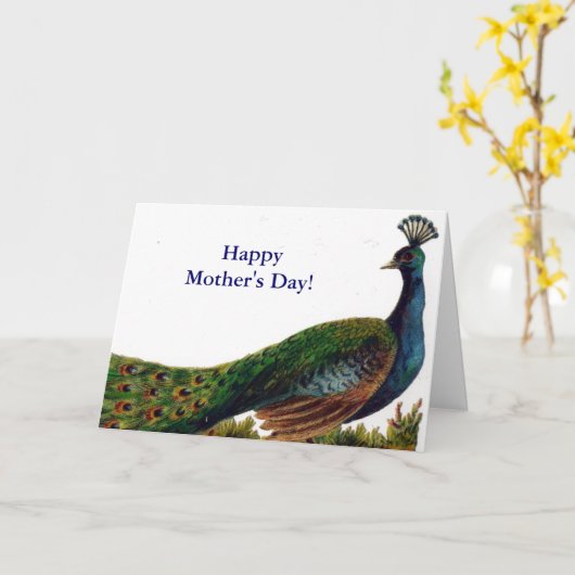Peacock Moederdag Kaart (Gele Bloem)