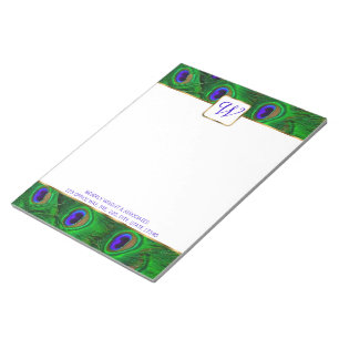 Peacock Monogram - Aangepaste laptop Notitieblok