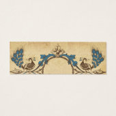 Peacock Monogram Bruiloft Drink Tickets Mini Visitekaartjes (Achterkant)