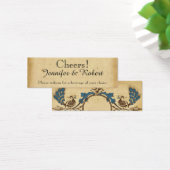 Peacock Monogram Bruiloft Drink Tickets Mini Visitekaartjes (Bureau)