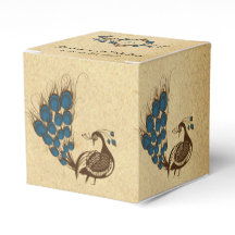  Peacock Monogram Bruiloft Favor Box