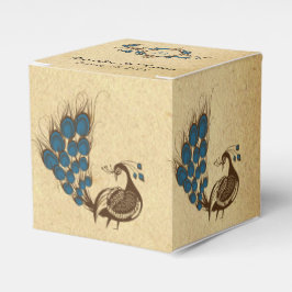  Peacock Monogram Bruiloft Favor Box Bedankdoosjes