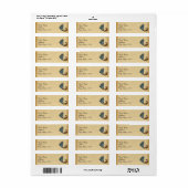 Peacock Monogram Bruiloft Label (Full Sheet)
