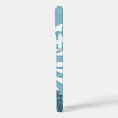 Peacock Monogram Modern Flower Blauwgroen Case-Mate iPhone Case (Achterkant / Links)