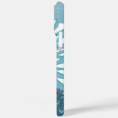 Peacock Monogram Modern Flower Blauwgroen Case-Mate iPhone Case (Achterkant / Links)