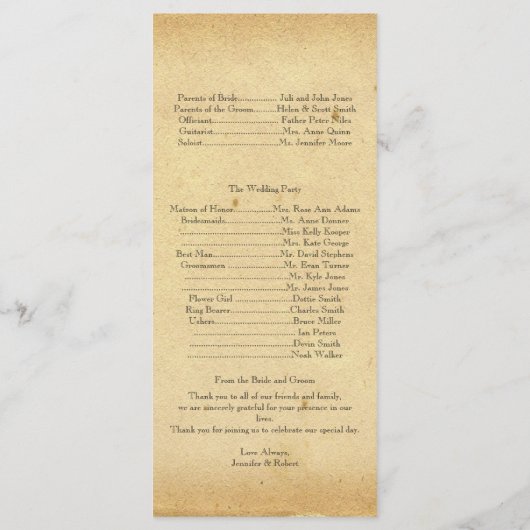  Peacock Monogram Trouwprogramma Programmakaart (Achterkant)