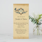 Peacock Monogram Trouwprogramma Programmakaart (Staand voorkant)