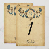 Peacock Monogram Trouwtafel Nummer Kaart (Voorkant / Achterkant)