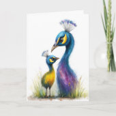 Peacock Mother's Day Feestdagen Kaart (Voorkant)